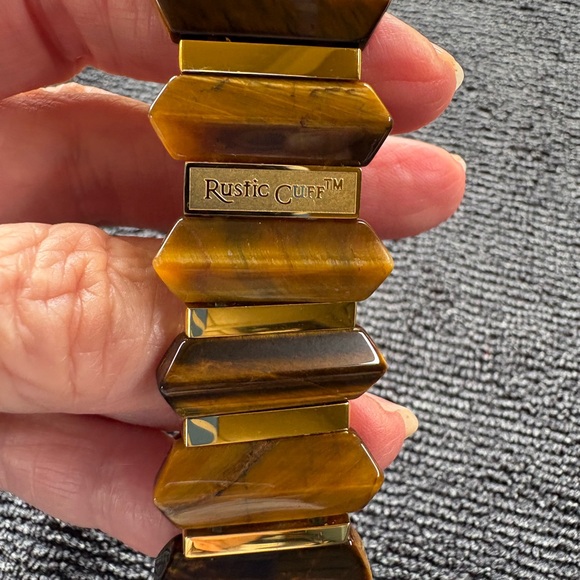 Group of Four Silver and Gold Rustic Cuff Bracelets - Picture 3 of 13